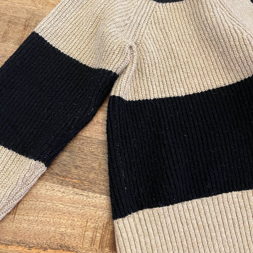 Old Navy Chunky Striped Boyfriend Cardigan S Black Tan Cotton Blend - Picture 7 of 7